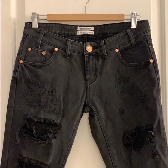 One Teaspoon Freebird Black Skinny Jeans - Picture 4 of 14